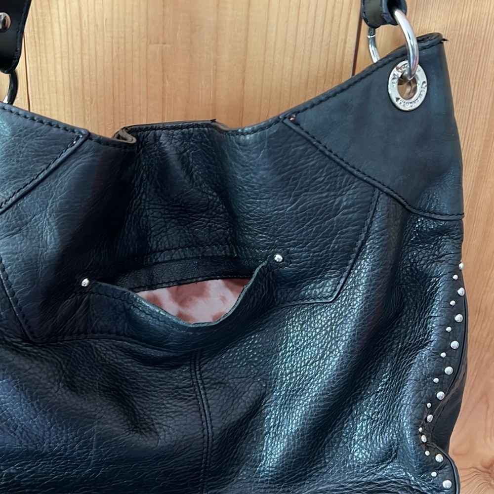 B. Makowski studded black leather shoulder bag - Picture 7 of 17